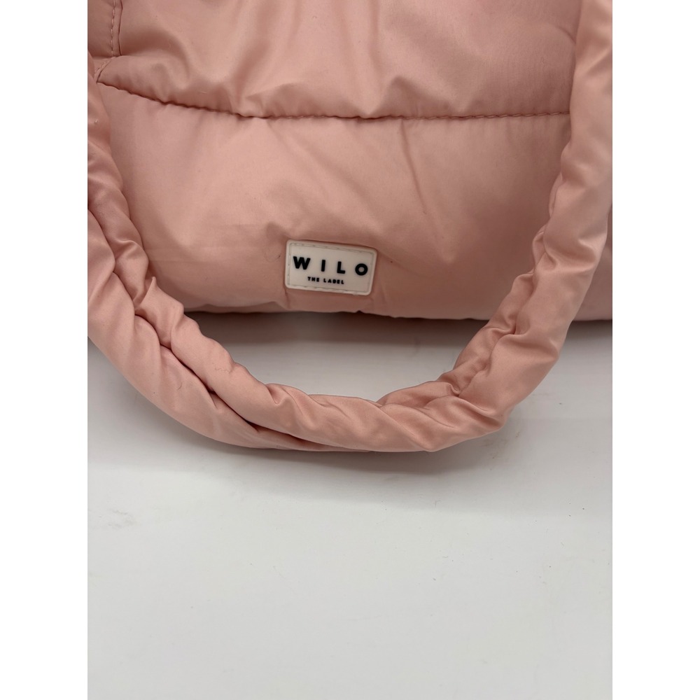 WILO THE LABEL Puffer Tote Bag Blush Pink Quilted Nylon Oversized no strap - Picture 3 of 6